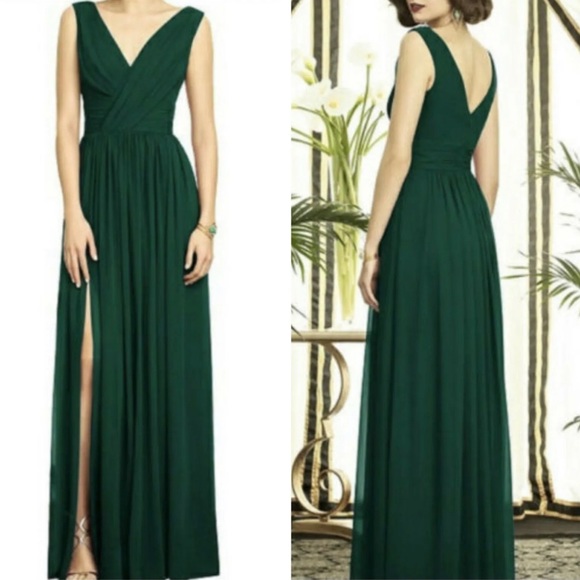Dessy Collection Dresses & Skirts - Dessy Collection Vivian Diamond Gown 
Size 10 
Color Forest Green